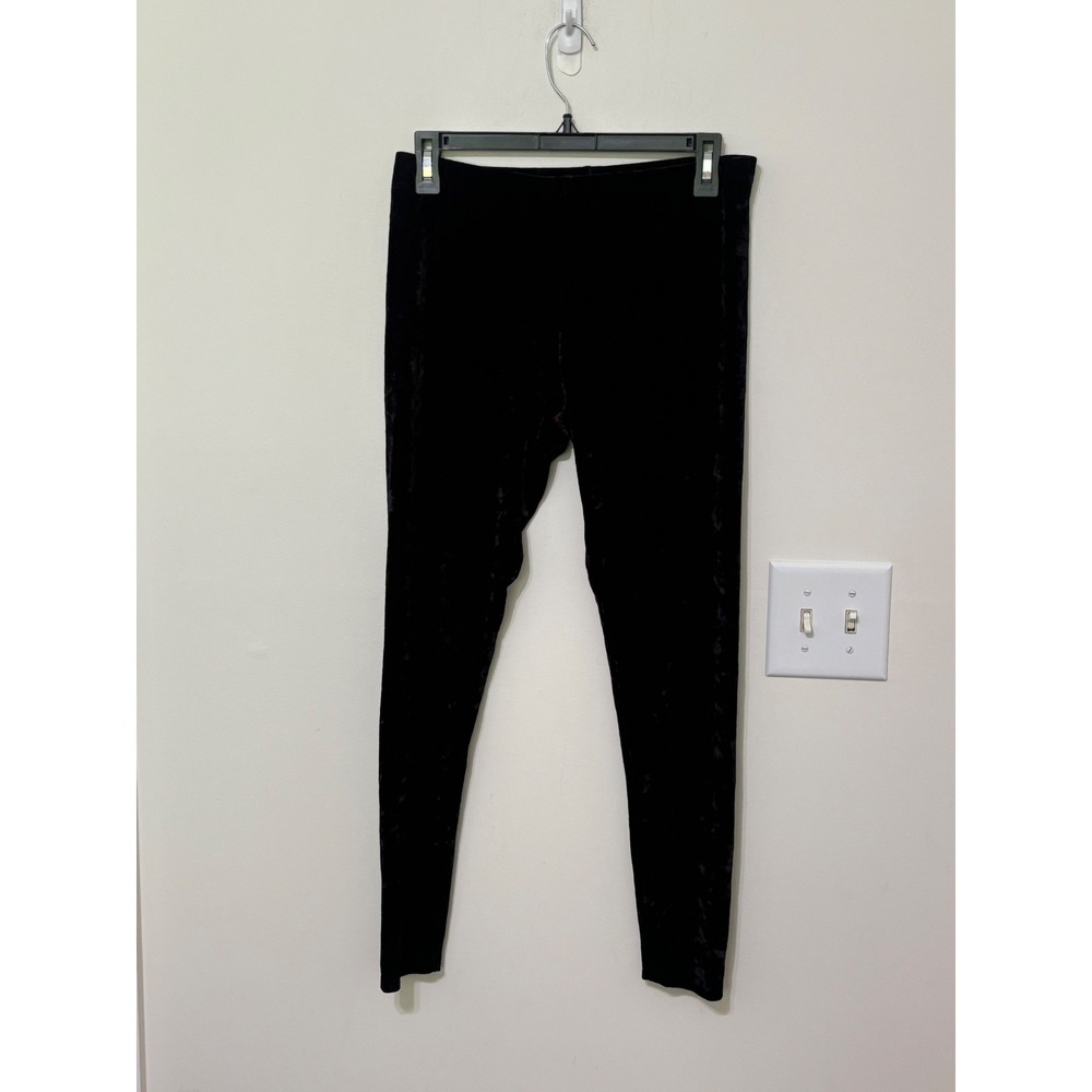 Nordstrom Black Velvet Leggings Soft Stretch Casual Pants Size‎ M